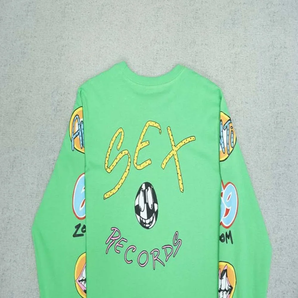 Chrome Hearts Yellow Letter Print Logo T-Shirt - Green Long Sleeve - Picture 3 of 13